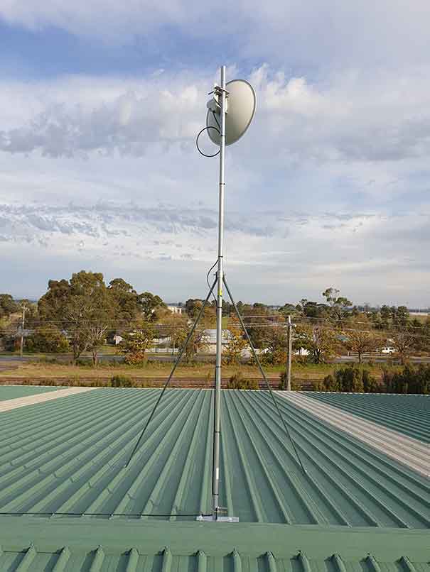 100Mbps 24/7 365 days a year beamed straight to the roof